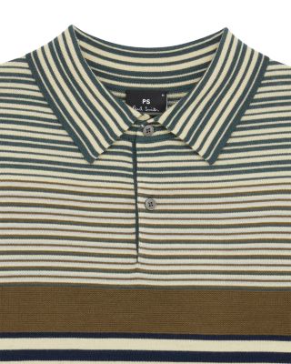 Wool Striped Polo Sweater