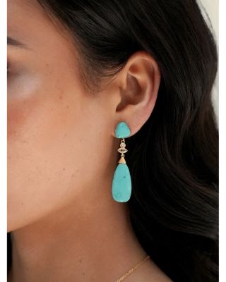 Turquoise Solstice Turquoise & Cubic Zirconia Linear Drop Earrings