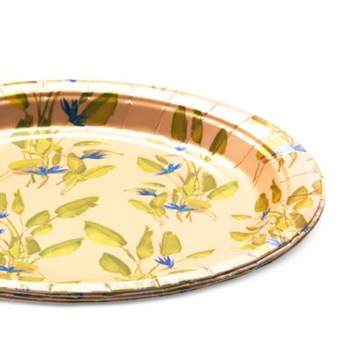  Bird of Paradise Faded Banana Paper Dessert Plates, 8 Pack