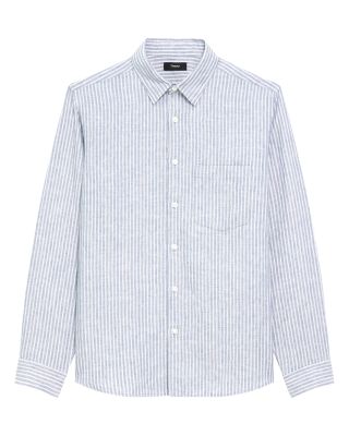  Irving Long Sleeve Linen Shirt in Summer Stripe