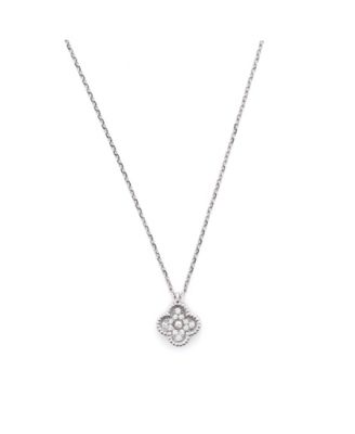 Pre-Owned Van Cleef & Arpels - Sweet Alhambra Pendant Necklace 18K White Gold with Diamonds