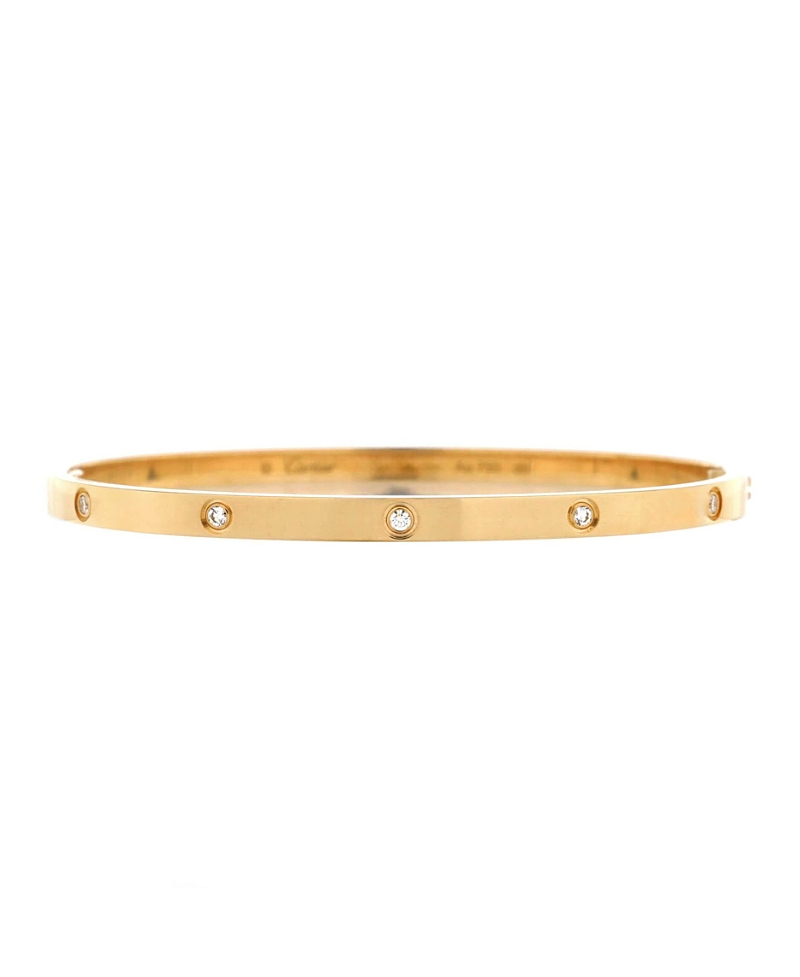Pre-owned Pre-owned Cartier Cartier Small Love 10 Diamond Bracelet 18k Gold With Diamonds
