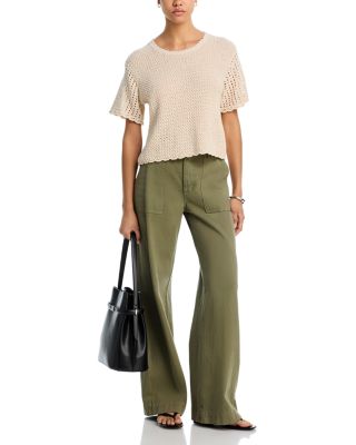 Khloe Short Sleeve Open Knit Sweater