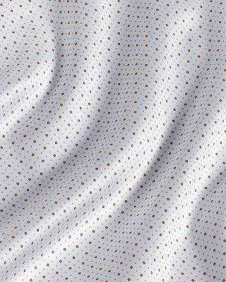 Trim Fit Herringbone Dot Print Dress Shirt