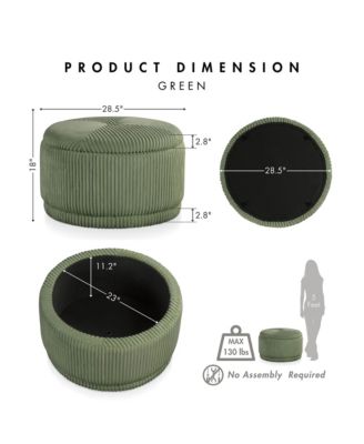Lyla Chenille Round Storage Ottoman