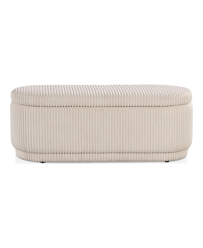Furniture Of America Lyla Chenille Oval Storage Bench