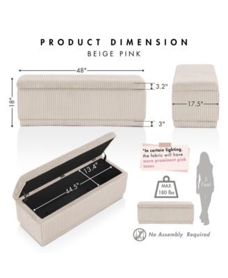 Lyla Chenille Rectangle Storage Bench