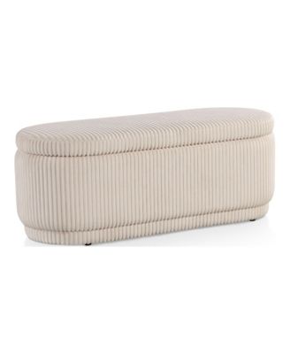 Lyla Chenille Oval Storage Bench