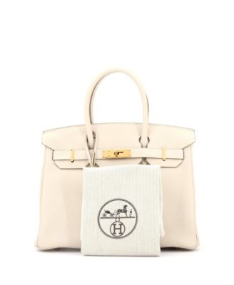Birkin 30 Handbag Light Clemence with Gold Hardware