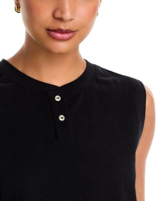 Margo Sleeveless Cropped Henley Top