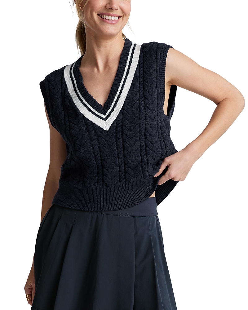 Shop Beyond Yoga The Cable Knit Sweater Vest