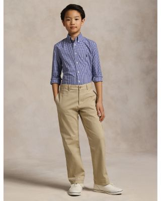 Boys' Gingham Cotton Poplin Shirt - Big Kid