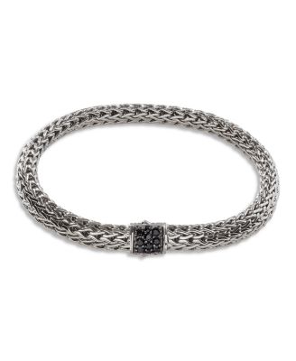 JOHN HARDY - Classic Chain Sterling Silver Lava Bracelet with Black Sapphire