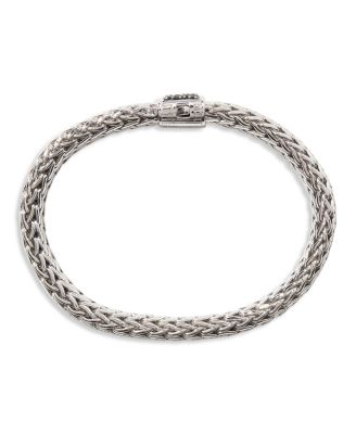  Sterling Silver Icon Bracelet with Pav&eacute; Black Sapphire, 7.5mm