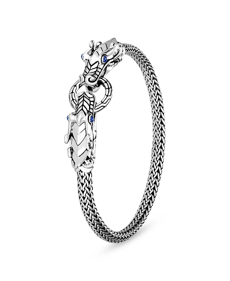 John Hardy Sterling Silver Legends Naga Blue Sapphire Double Dragon Chain Bracelet