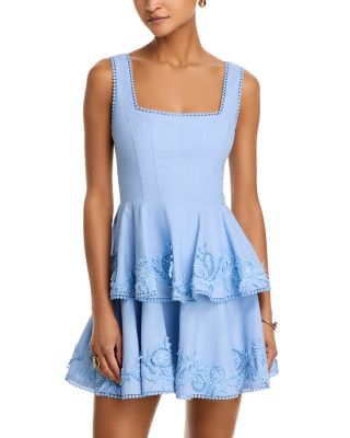 Pearl Floral Applique Mini Dress - Exclusive