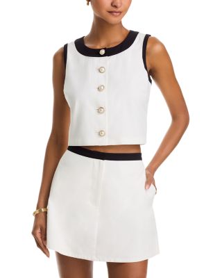 AQUA - Contrast Trim Sleeveless Top - Exclusive