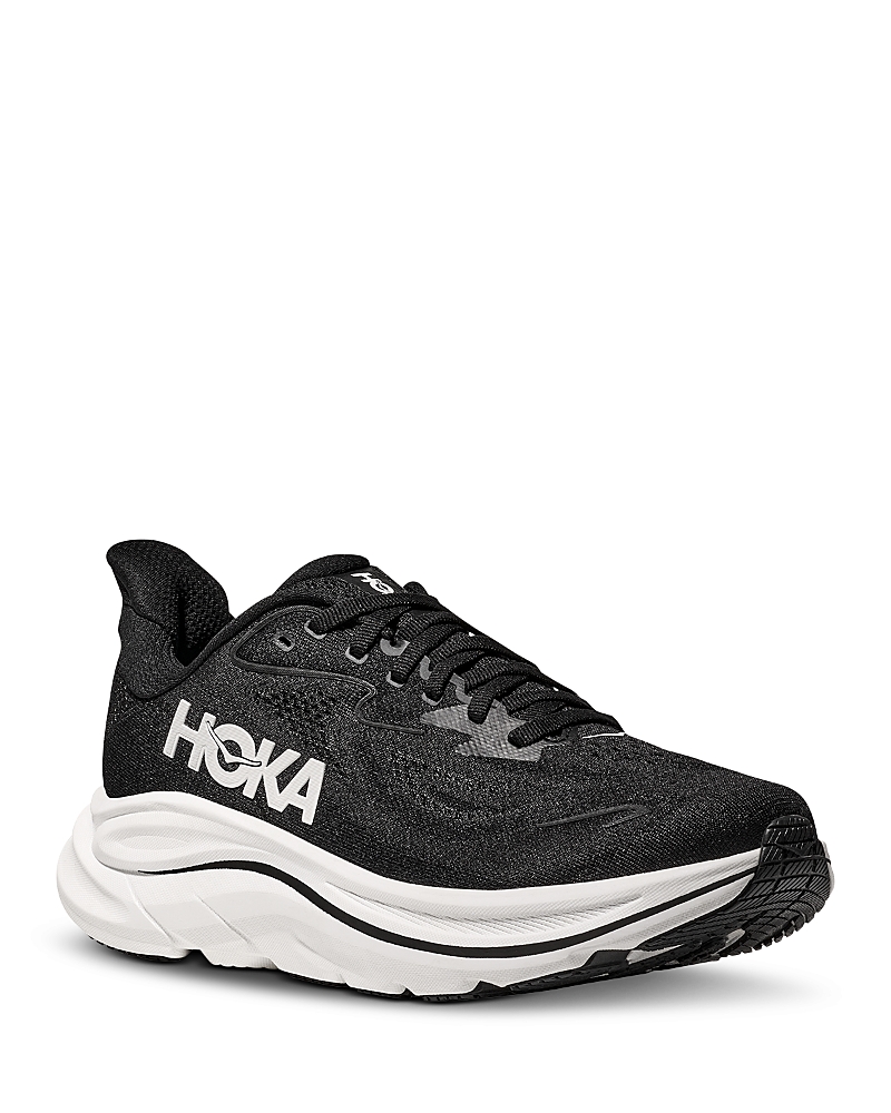 Hoka Breathable Mesh Sneakers With Cushioned Rubber Sole In Black