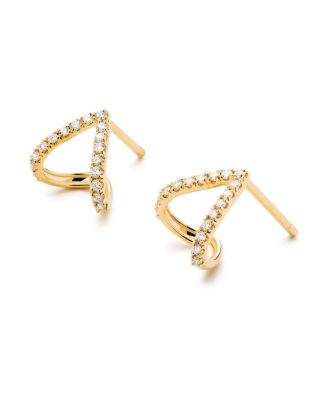 Solid Yellow Gold - Lab Grown Diamond Velora Huggie Studs