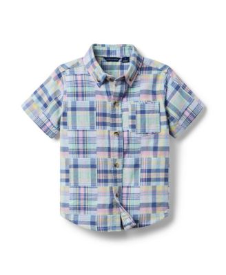 Janie and Jack - Unisex the Plaid Patchwork Shirt - Bby, Little Kid, Big Kid