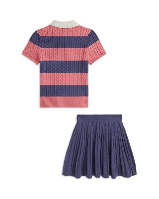  Girls' Cable Cotton Polo Sweater & Skirt Set - Little Kid, Big Kid