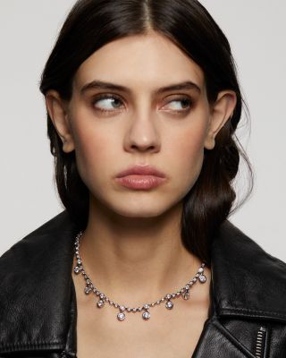 Bklyn Cubic Zirconia Bezel Collar Necklace, 16"-18"