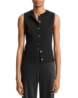Vince - Sleeveless Button Up Sweater