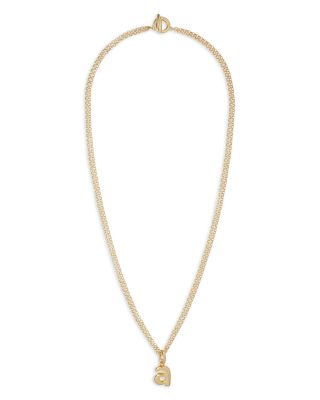 Roxanne Assoulin - Puffy Initial Double Chain Pendant Necklace, 26"