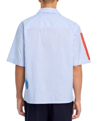 Mixed Media Boxy Fit Bowling Shirt 