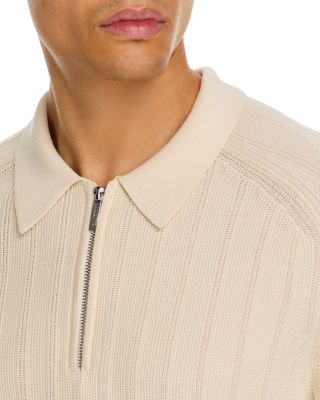 Textured Zip Polo