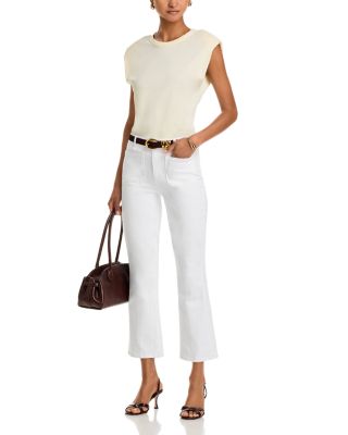Noya High Rise Slim Flare Jeans in Blanc