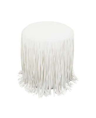 Shag Me Performance Faux Leather Ottoman