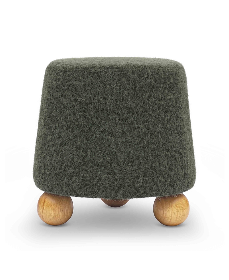 Tov Furniture Jaine Loose Faux-mohair Ottoman In Green