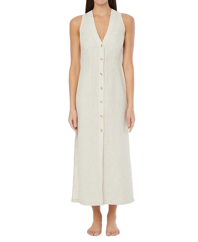 Onia Air Linen-blend Button Down Maxi Dress