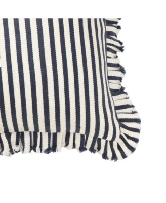 Alessia Striped Ruffle 20&amp;quot; Square Accent Pillow