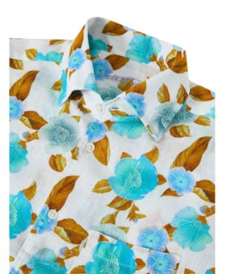 Morgan Floral Print Linen Short Sleeve Shirt