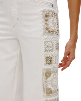 The Getty High Rise Crop Jeans in Vintage Ercu Crochet