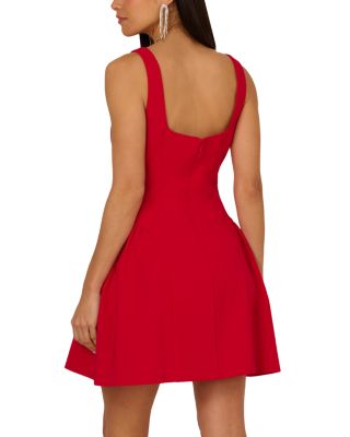 Crepe Square Neck Sleeveless Mini Dress