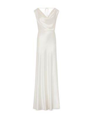 Hammered Satin Cowl Neck Gown