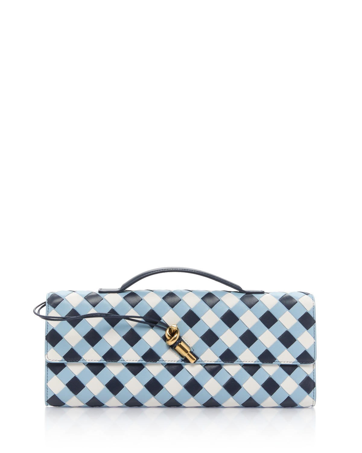 Andiamo Intrecciato Tri Color Leather Clutch