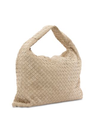 Large Hop Intrecciato Suede Shoulder Bag