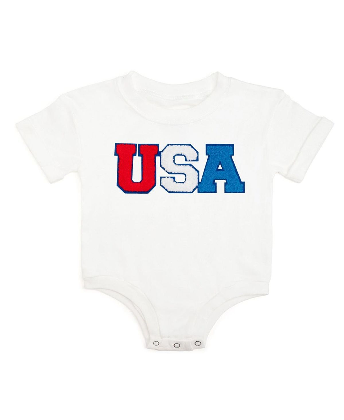 Sweet Wink Unisex Usa Patch Short Sleeve Romper - Baby