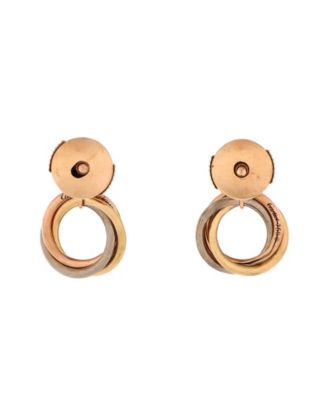 Trinity Dangle Earrings 18K Tricolor Gold with Diamond