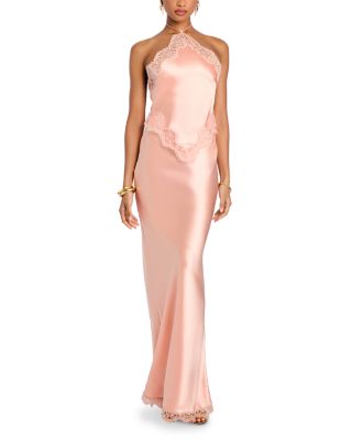 Lace Trim Halter Dress