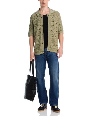 Sommp Crotchet Knit Regular Fit Button Down Shirt