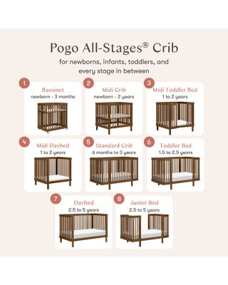 Pogo 8 in 1 Convertible Crib with All Stages Conversion Kits