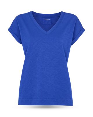 Willa V Neck Cap Sleeve Tee