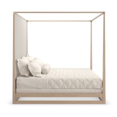 Pinstripe Canopy King Bed, Sun Drenched Oak