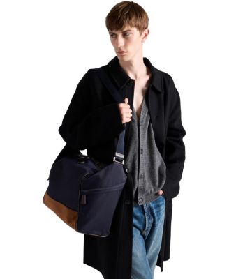 Re-Nylon and Leather Shoulder Bag