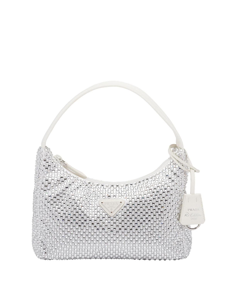 Prada Re-edition Satin Mini-bag With Crystals